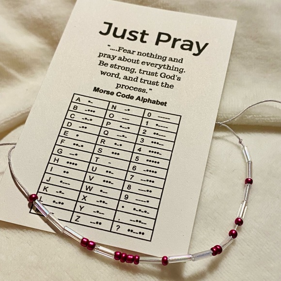 Morse Code Bracelet || Just Pray - Picture 4 of 5